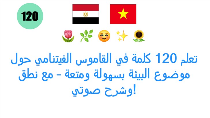 تعلم 120 كلمة في القاموس الفيتنامي حول موضوع البيئة بسهولة ومتعة – مع نطق وشرح صوتي!
